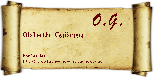 Oblath György névjegykártya