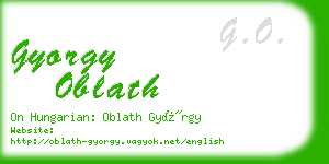 gyorgy oblath business card